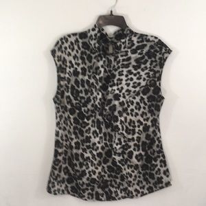 New York & Co Animal Print Blouse